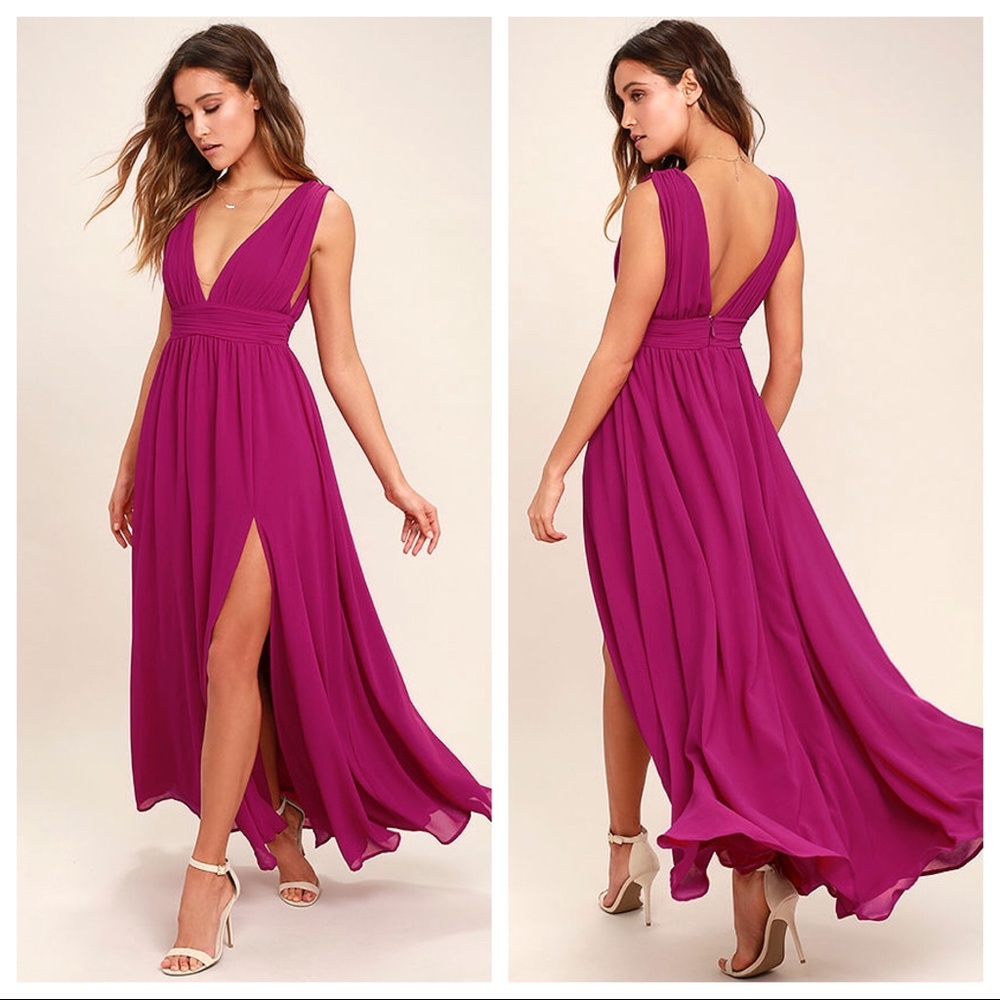 Lulus Heavenly Hues Maxi Dress - Magenta
